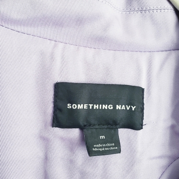 Something Navy Lilac Purple Elongated Collar Belted Trench Coat - Picture 7 of 12